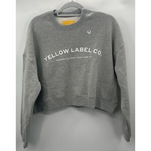 Yellow Label Co. Cropped Crewneck Sweatshirt Gray Boxy Oversized Women’s XS